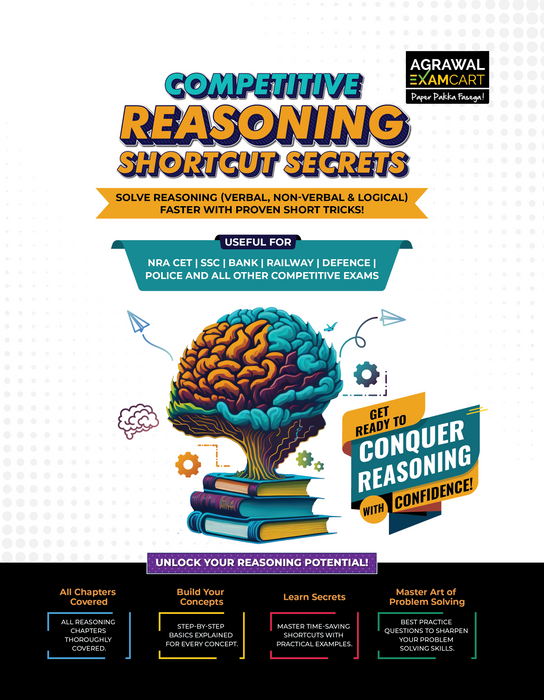 Examcart Competitive Reasoning Shortcut Secrets Textbook By For All Government Exams (NRA CET, SSC, Bank, Railway, Defence, Police and all other exams) in English Examcart Competitive Reasoning Shortcut Secrets Textbook By For All Government Exams (NRA CET, SSC, Bank, Railway, Defence, Police and all other exams) in English