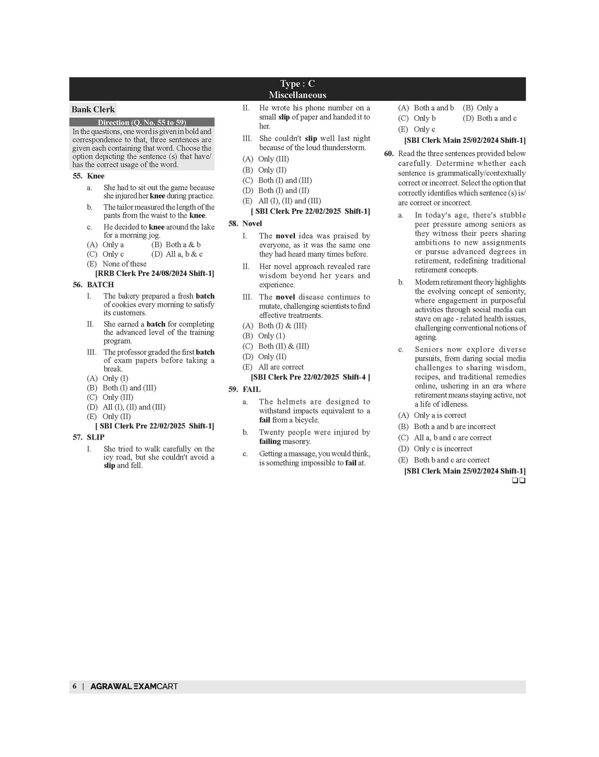 Examcart Bank Clerk & PO English Language Question Bank For Bank Exams (SBI | IBPS | RRBs | RBI | NABARD)