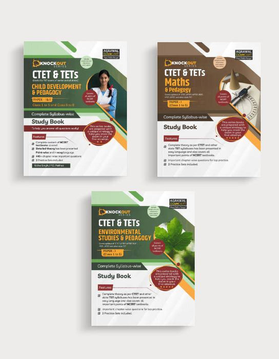 Examcart CTET Paper 1 (Class 1-5) Child Development & Pedagogy + Math + EVS Environmental Studies Text Books in English (3 Books Combo) Examcart CTET Paper 1 (Class 1-5) Child Development & Pedagogy + Math + EVS Environmental Studies Text Books in English (3 Books Combo)