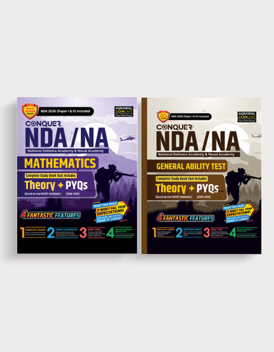 Examcart NDA Math + General Ability Test (Guide Book + PYQ) in English (2 Books Combo)