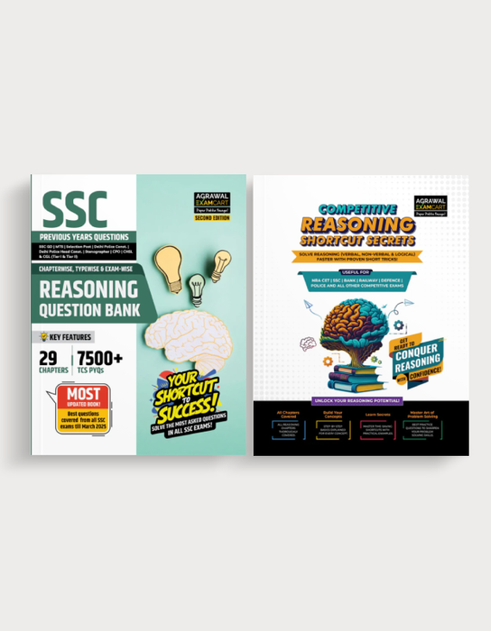Examcart SSC Reasoning FATEH Combo (Question Bank + Competitive Reasoning Shortcut Secrets Textbook) in English Medium (Set of 2 Books) Examcart SSC Reasoning FATEH Combo (Question Bank + Competitive Reasoning Shortcut Secrets Textbook) in English Medium (Set of 2 Books)