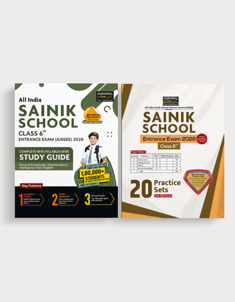 Examcart Sainik School Class 6 Guidebook + Practice Sets For Entrance Exam 2026 In English (2 Books Combo)
