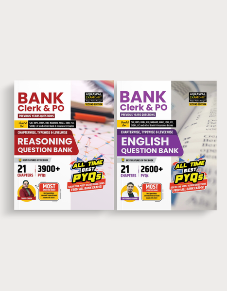 Examcart Bank Clerk & PO Reasoning + English Question Bank Books In English (2 Books Combo)