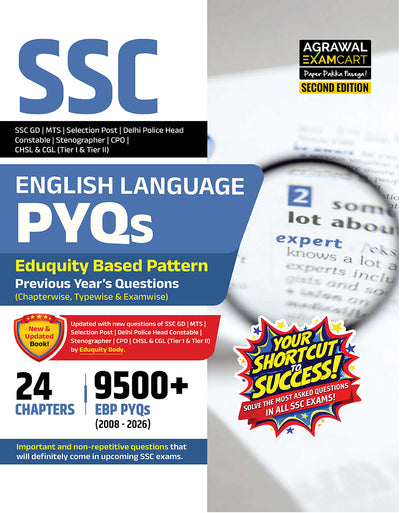 Examcart Latest SSC English Question Bank Book For SSC GD | MTS | Delhi Police | Selection Post | CHSL | Stenographer | CPO & CGL (Tier 1 & 2) 2026 Exam