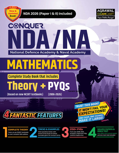 Examcart NDA/NA Mathematics (Guide + PYQ) Book For 2026 Exam In English