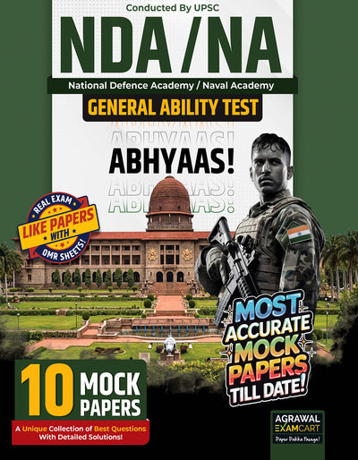 Examcart NDA/NA General Ability Test (GAT) ABHYAAS Mock Papers Book For 2026 Exam in English