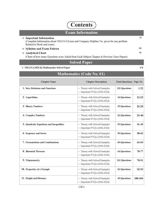 Examcart NDA/NA Mathematics (Guide + PYQ) Book For 2026 Exam In English