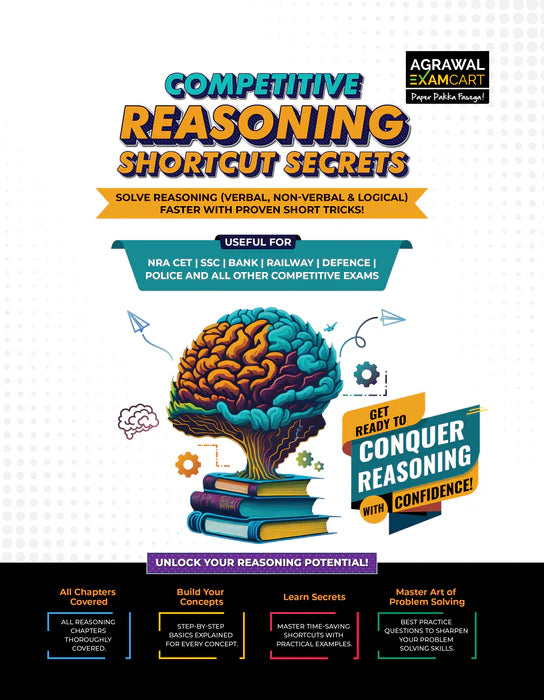 Examcart Competitive Maths By DP Singh Sir+ Reasoning Shortcuts Secrets Textbooks for All Government Exams (NRA CET, SSC, Bank, Railway, Defence, Police And All Other Exams) In English (2 Books Combo)