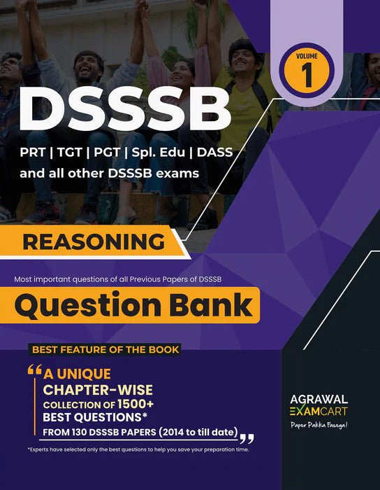 Examcart DSSSB (Reasoning + Maths + General Awareness + Hindi / English Question Banks) + Guidebook by Prateek Shivalik Sir in English for 2025 Exam (5 Books Combo)