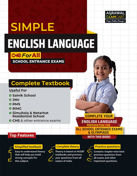 Examcart School Entrance Exam Math + Mental Ability Test (Reasoning) + General Knowledge + English Class 6th Textbook for 2025 Exam in English (4 Books Combo)