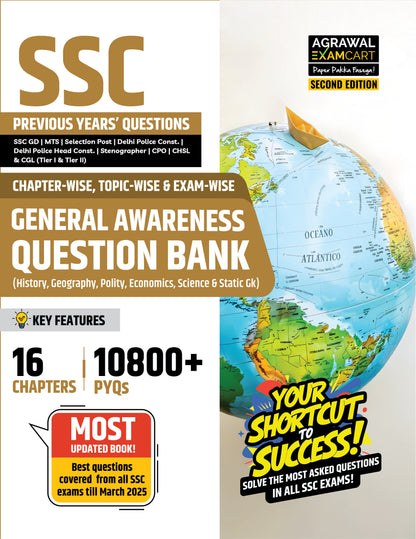 Examcart SSC General Awareness Question Bank Book For CGL (Tier 1 & 2), CHSL, MTS, CPO, Delhi Police, Selection Post, Stenographer & SSC GD Exam (English Medium)