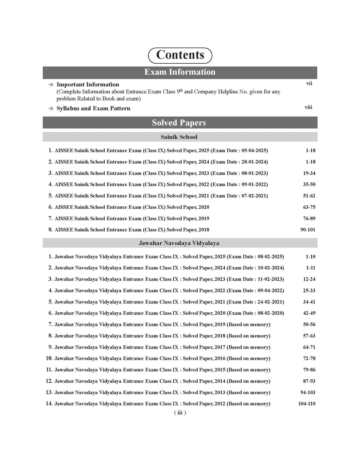 Examcart Class 9 All School Entrance Exams (JNV, Sainik, RIMC, CHS & NMMS) Solved Papers Book For 2026 Exam (English Medium)