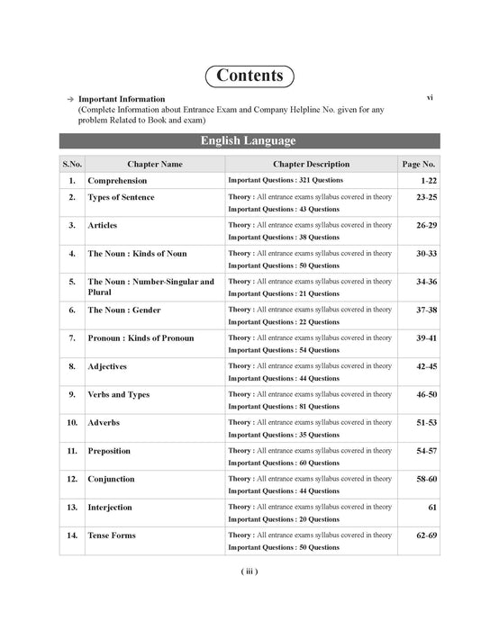 Examcart School Entrance Exam Class 6th English Textbook for 2026 Exam in English