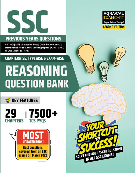 Examcart Latest SSC Reasoning Question Bank For SSC GD | MTS | Delhi Police | Selection Post | Stenographer | CHSL | CPO & CGL (Tier 1 & 2) 2025 Exam in English