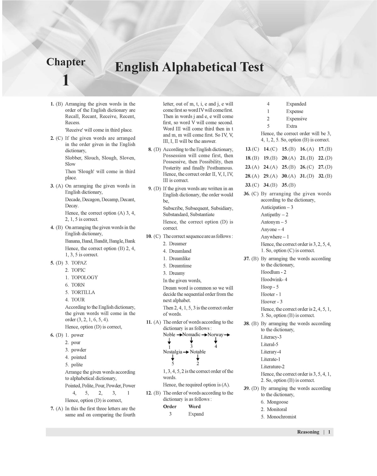 Examcart SSC Reasoning Question Bank Solutions Book In English