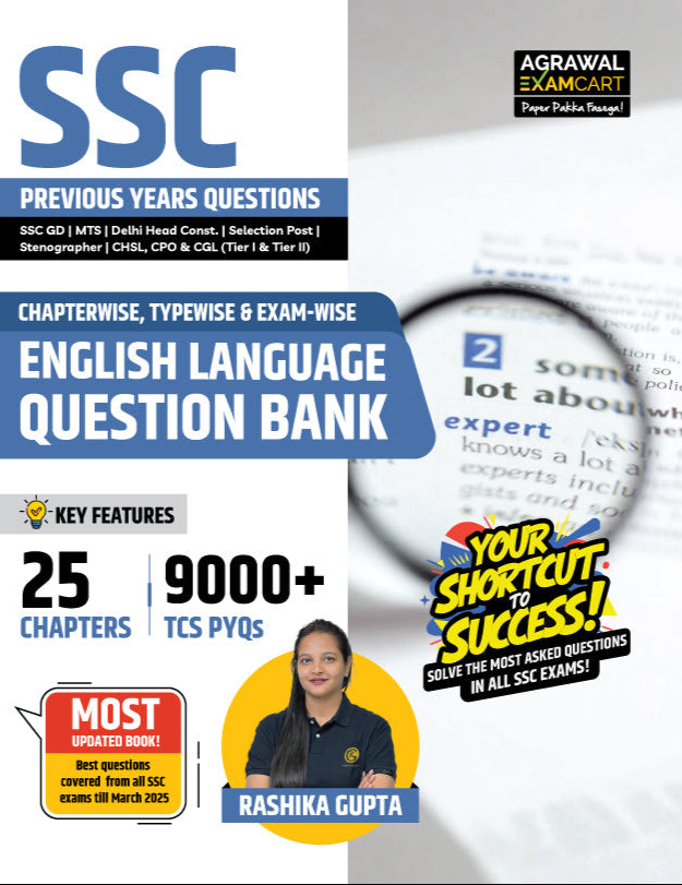 Examcart SSC English Language Question Bank By Rashika Gupta for SSC GD | MTS | Delhi Police | Selection Post | CHSL | Stenographer | CPO & CGL (Tier 1 & 2) 2026 exam