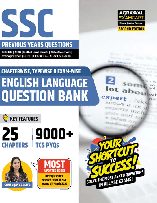 Examcart SSC English Language + Math Question Bank + Static GK + Short Reasoning Textbook for All SSC Exams 2026 in Hindi (4 Books Combo)