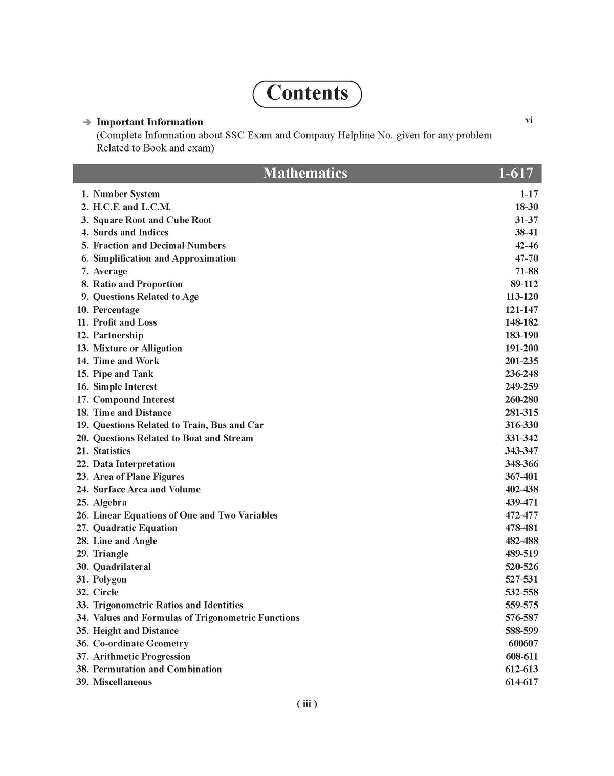 Examcart SSC Math Question Bank Solutions Book In English