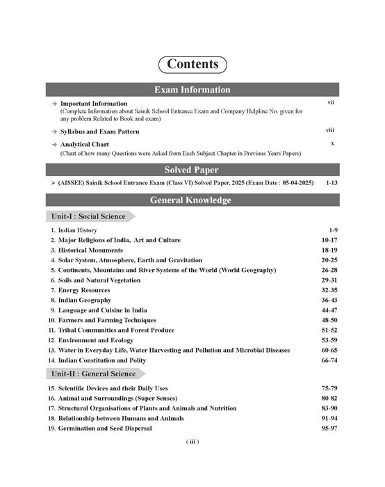 sainik school entrance exam 2026 class 6 book
