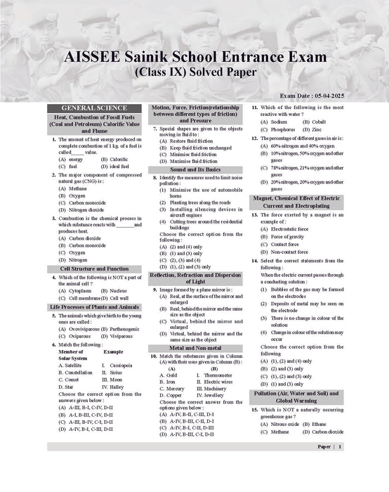 Examcart Sainik School Entrance Class 9 Guide Book for 2026 Exam in English