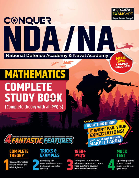 NDA/NA Math + GAT Guide Books + Abhyaas  Mock Papers For 2025 Exam In English (4 Books Combo)