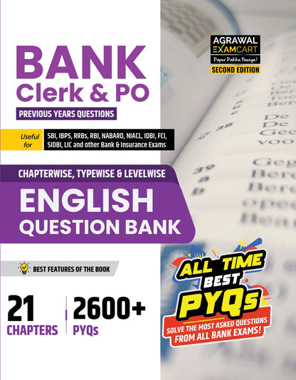 Examcart Bank Clerk & PO English Language Question Bank For Bank Exams (SBI | IBPS | RRBs | RBI | NABARD)