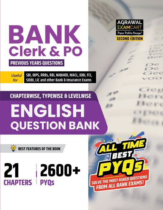 Examcart Bank Clerk & PO English Language Question Bank For Bank Exams (SBI | IBPS | RRBs | RBI | NABARD)