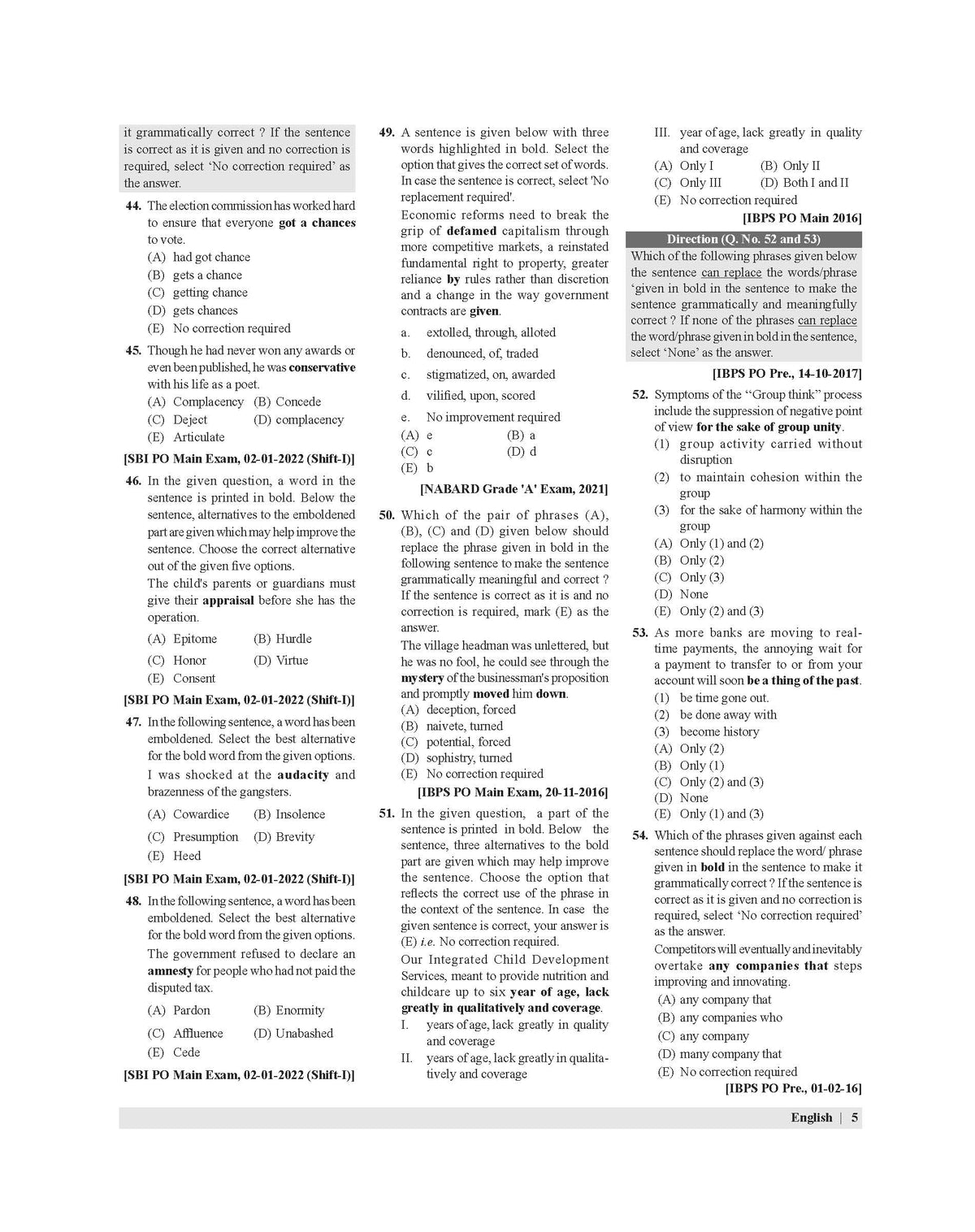 Examcart Bank Clerk & PO English Language Question Bank For Bank Exams (SBI | IBPS | RRBs | RBI | NABARD)