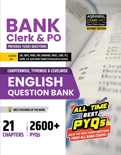 Examcart Bank Clerk & PO Quantitative Aptitude by Vikas Jangid Sir + English Language by Satyendra Tiwari Sir + Reasoning by Tanvi Chugh Ma'am for 2026 Exam in English Medium (Set of 3 Books)
