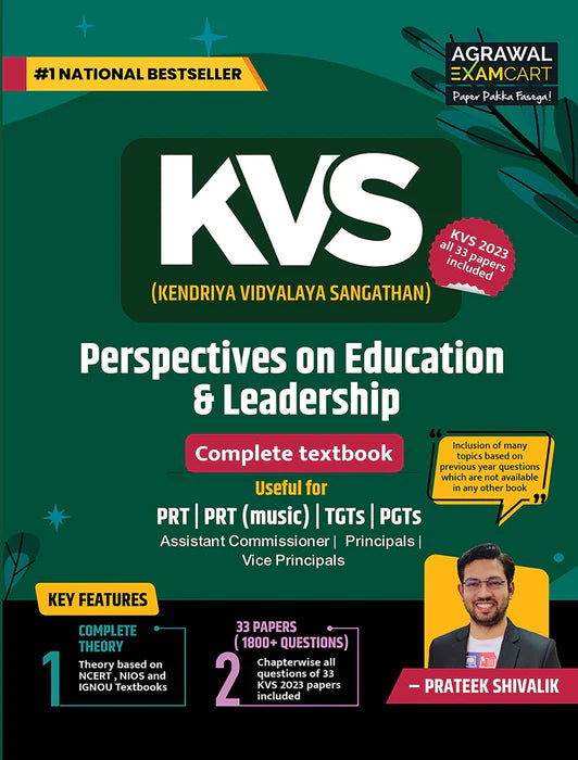 KVS Perspectives on Education & Leadership Textbook + Question Bank Books By Prateek Shivalik ( 2 Books Combo)