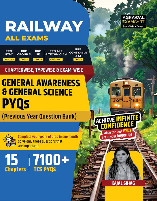 Examcart All Railway Exams PYQs Combo Book 2026 By Kajal Sihag, DP Singh, Akash Chaturvedi | Maths, Reasoning & General Awareness & General Science | For RRB NTPC, Group D, ALP, JE & RPF SI/Constable (English) (Set of 3 Books)