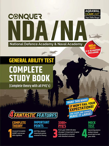 NDA/NA Math + GAT Guide Books + Abhyaas  Mock Papers For 2026 Exam In English (4 Books Combo)