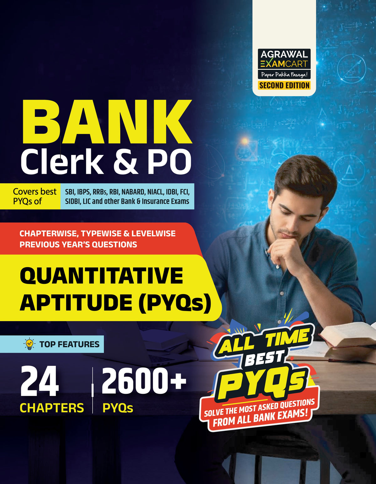 Examcart Bank Clerk & PO Quantitative Aptitude Question Bank For SBI, IBPS, RRBs, RBI, NABARD 2026 Exams in English Medium