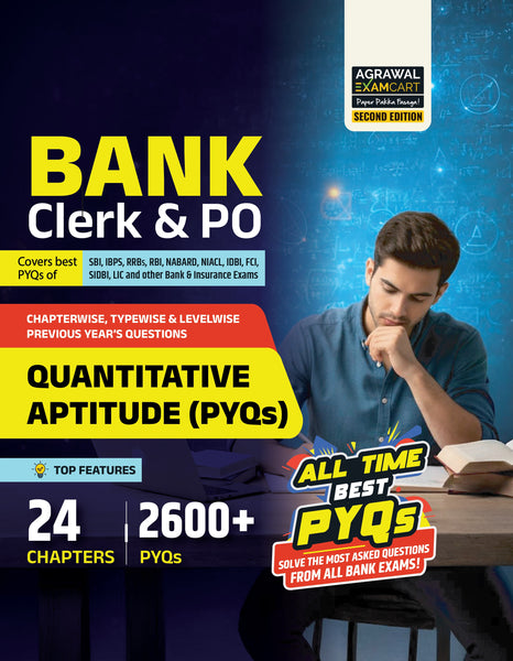Examcart Bank Clerk & PO Quantitative Aptitude Question Bank For SBI, IBPS, RRBs, RBI, NABARD 2026 Exams in English Medium