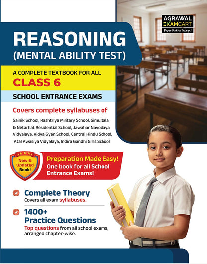 Examcart School Entrance Exam Mental Ability Test (Reasoning) + General Knowledge + Math + English Class 6th Textbook For 2026 Exam in English (4 Books Combo)