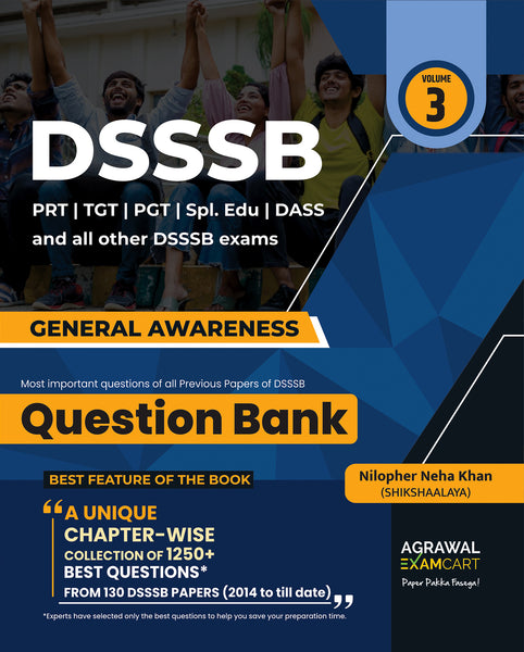 Examcart DSSSB General Awareness Question Bank by Nilophar Neha Khan for PRTs | TGTs | PGTs | Spl. Edu | DASS For 2024 Exam in English