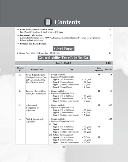 Examcart NDA/NA General Ability Test (Guide + PYQ) Book For 2026 Exam In English