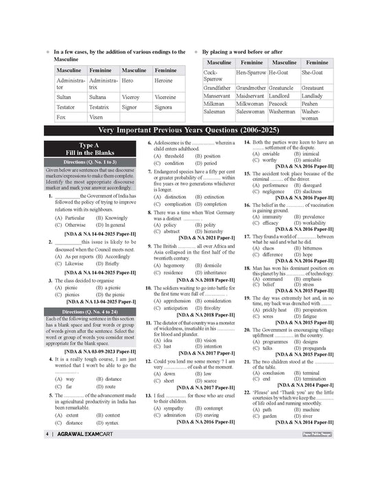 Examcart NDA/NA General Ability Test (Guide + PYQ) Book For 2026 Exam In English