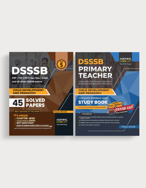 Examcart DSSSB Child Development and Pedagogy (CDP) Chapterwise Solved Paper + Textbook by Prateek Shivalik Sir for 2024 Exam English (2 Books Combo)