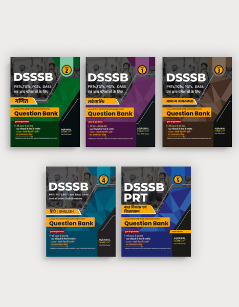Examcart DSSSB Bal Vikas Evam Shikshashastra (CDP) + Maths + Reasoning + General Awareness (GS) + Hindi - English Language Question Banks for PRTs | TGTs | PGTs | Spl. Edu | DASS by Prateek Shivalik For 2025 Exams In Hindi (5 Books Combo)