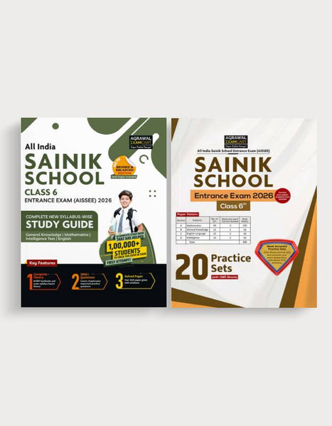 Examcart Sainik School Class 6 Guidebook + Practice Sets For Entrance Exam 2026 In English (2 Books Combo)