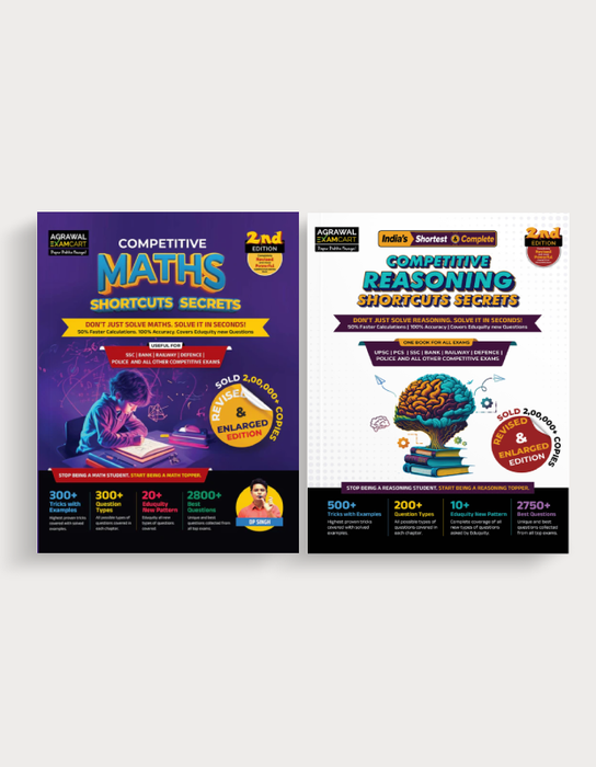 Examcart Competitive Maths By DP Singh Sir+ Reasoning Shortcuts Secrets Textbooks for All Government Exams (NRA CET, SSC, Bank, Railway, Defence, Police And All Other Exams) In English Medium (2 Books Combo)