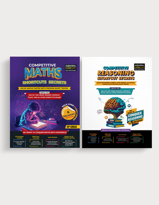 Examcart Competitive Maths By DP Singh Sir+ Reasoning Shortcuts Secrets Textbooks for All Government Exams (NRA CET, SSC, Bank, Railway, Defence, Police And All Other Exams) In English (2 Books Combo)