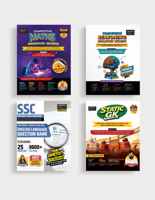 Examcart SSC English Language Question Bank + Static GK + Short Maths By DP Singh Sir + Short Reasoning Textbook for All SSC Exams 2026 in English (4 Books Combo)