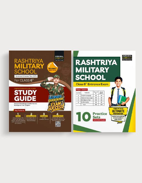 Examcart Rashtriya Military School Guide Book + Practice Set For Class 6 in English (2 Books Combo)