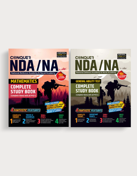 Examcart NDA Math + General Ability Test (Guide Book + PYQ) in English (2 Books Combo)