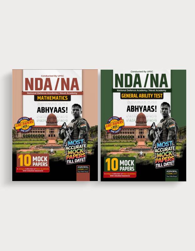 Examcart NDA/NA Maths + GAT ABHYAAS Mock Papers For 2026 Exam In English (2 Books Combo)