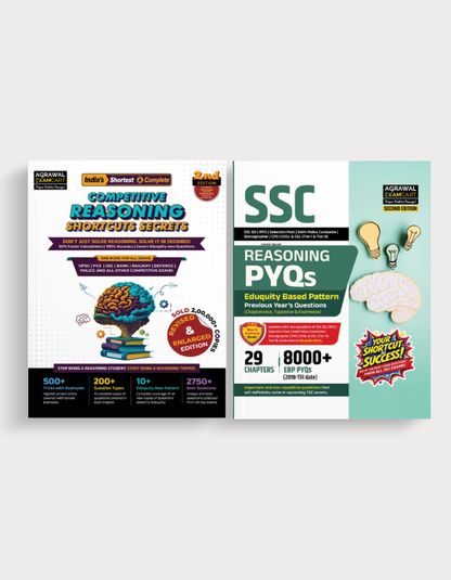 Examcart SSC Reasoning FATEH Combo (Question Bank + Competitive Reasoning Shortcut Secrets Textbook) in English Medium (Set of 2 Books)