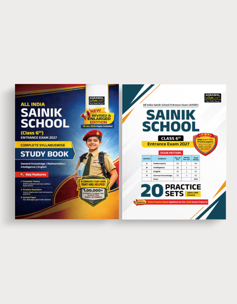 Examcart Sainik School Class 6 Guidebook + Practice Sets For Entrance Exam 2027 In English (2 Books Combo)