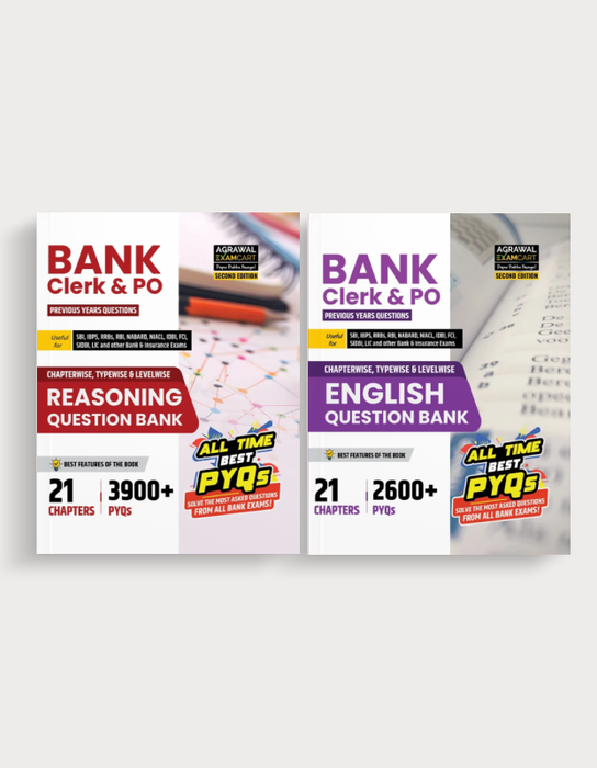 Examcart Bank Clerk & PO Reasoning + English Question Bank Books In English (2 Books Combo)